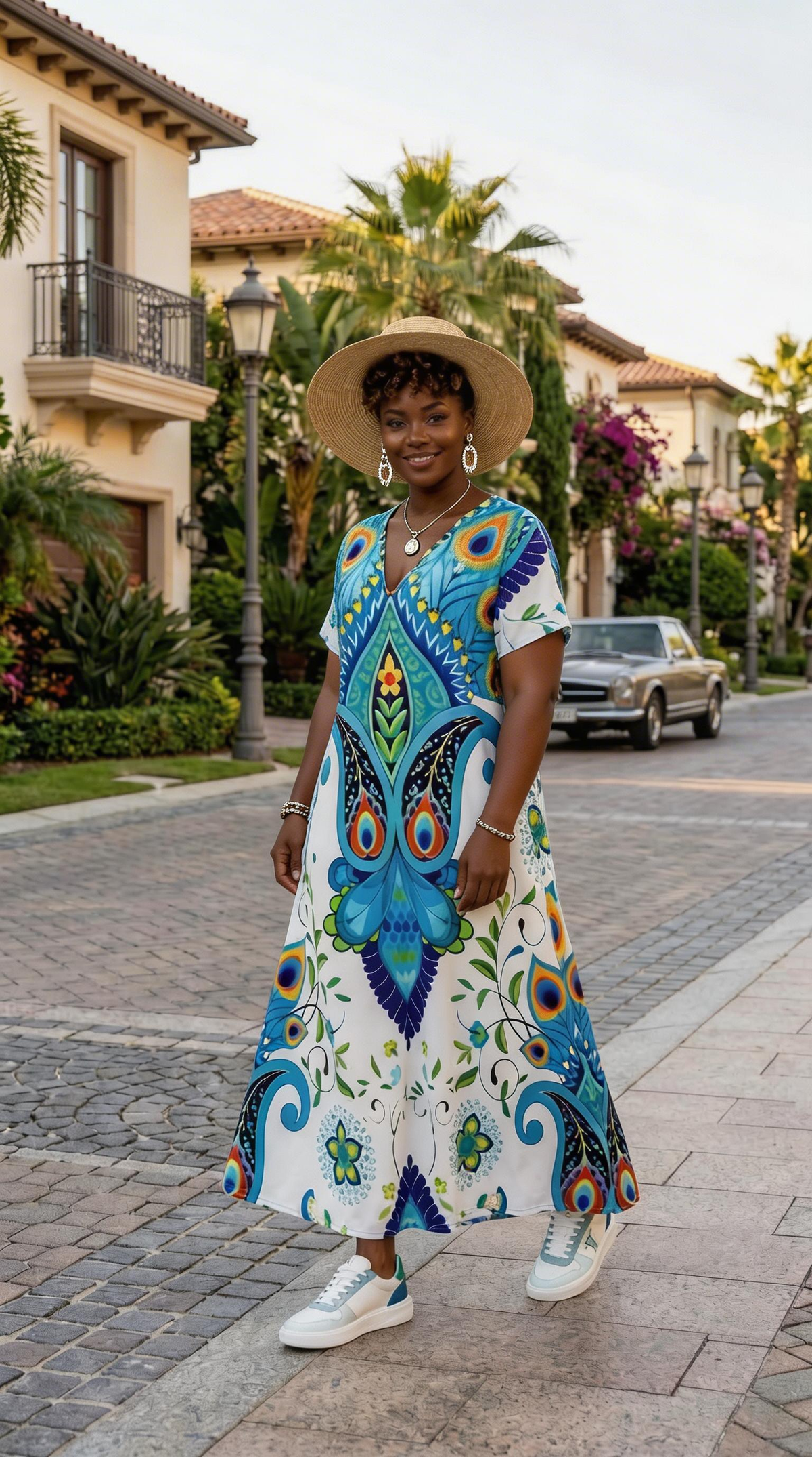 Elegant Muse Printed Maxi Dress