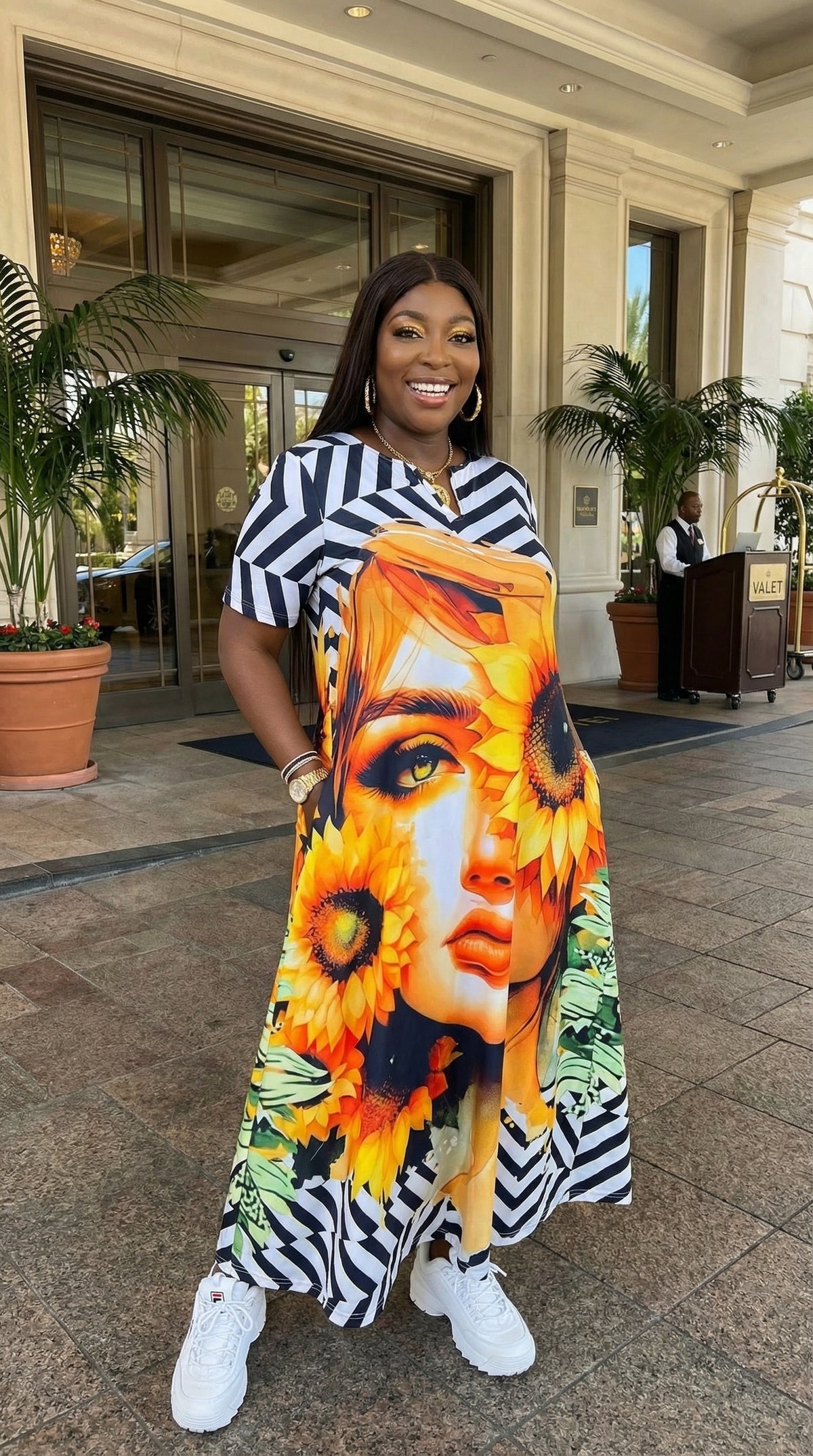 Elegant Muse Printed Maxi Dress