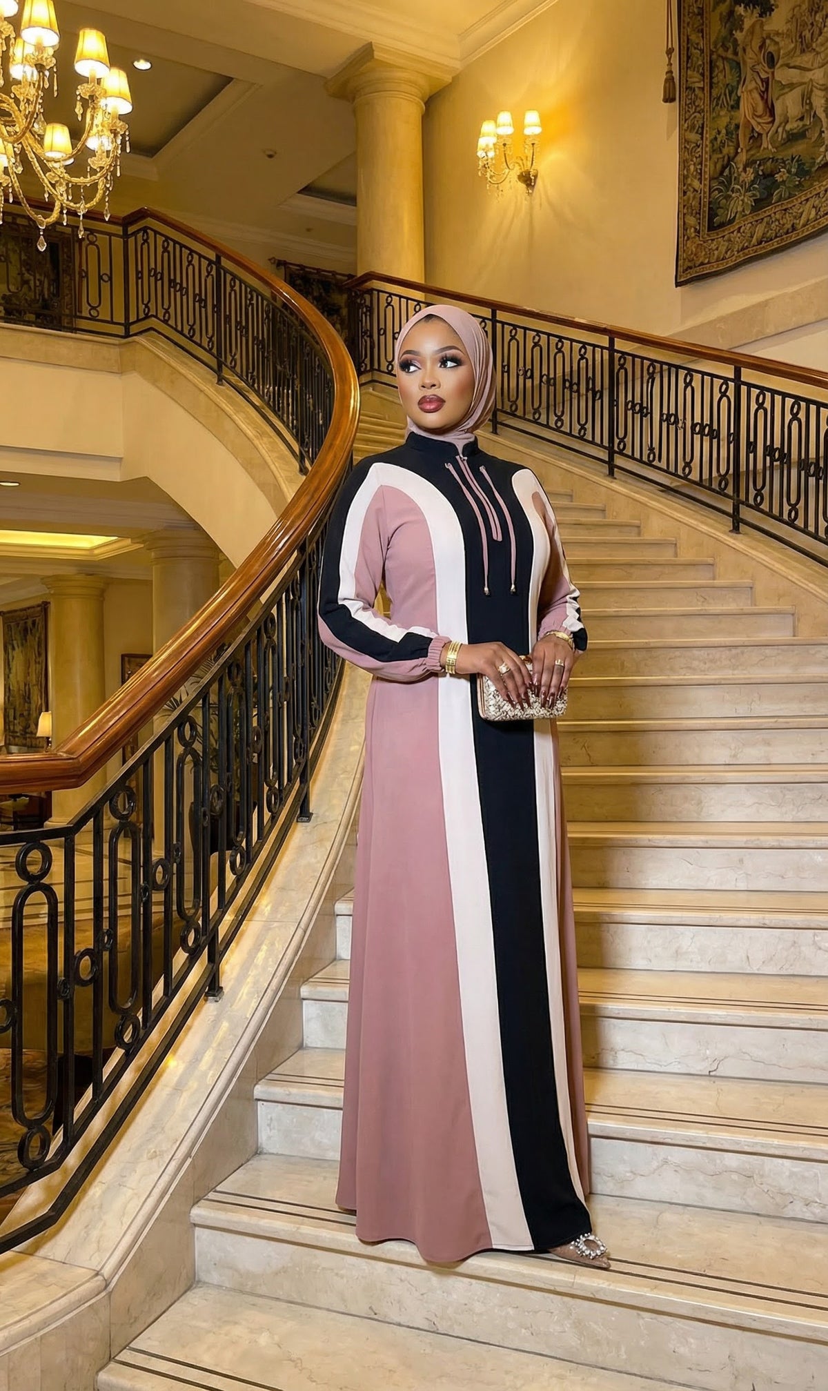 Modern Color-Block Zip dress