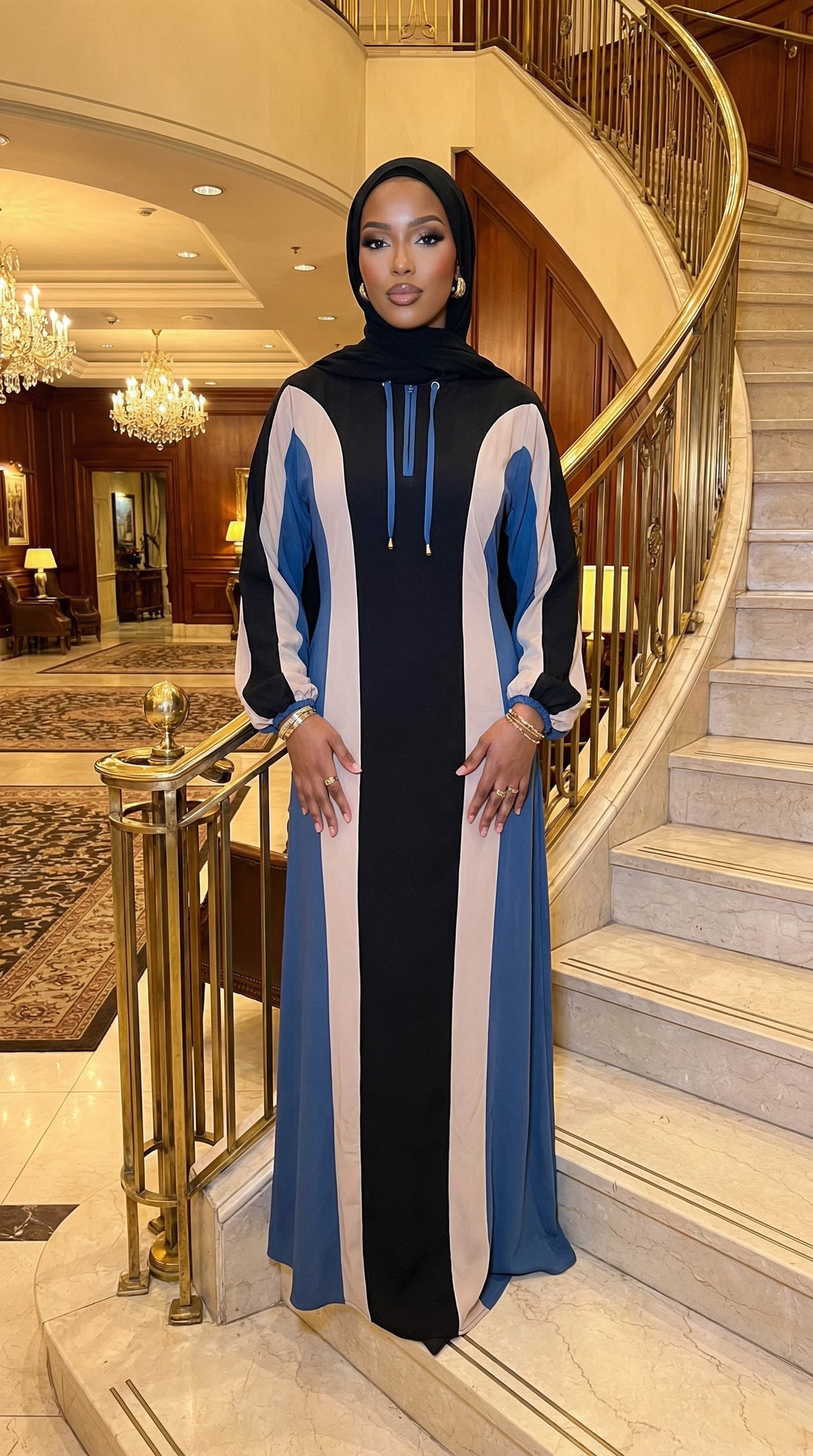 Modern Color-Block Zip dress