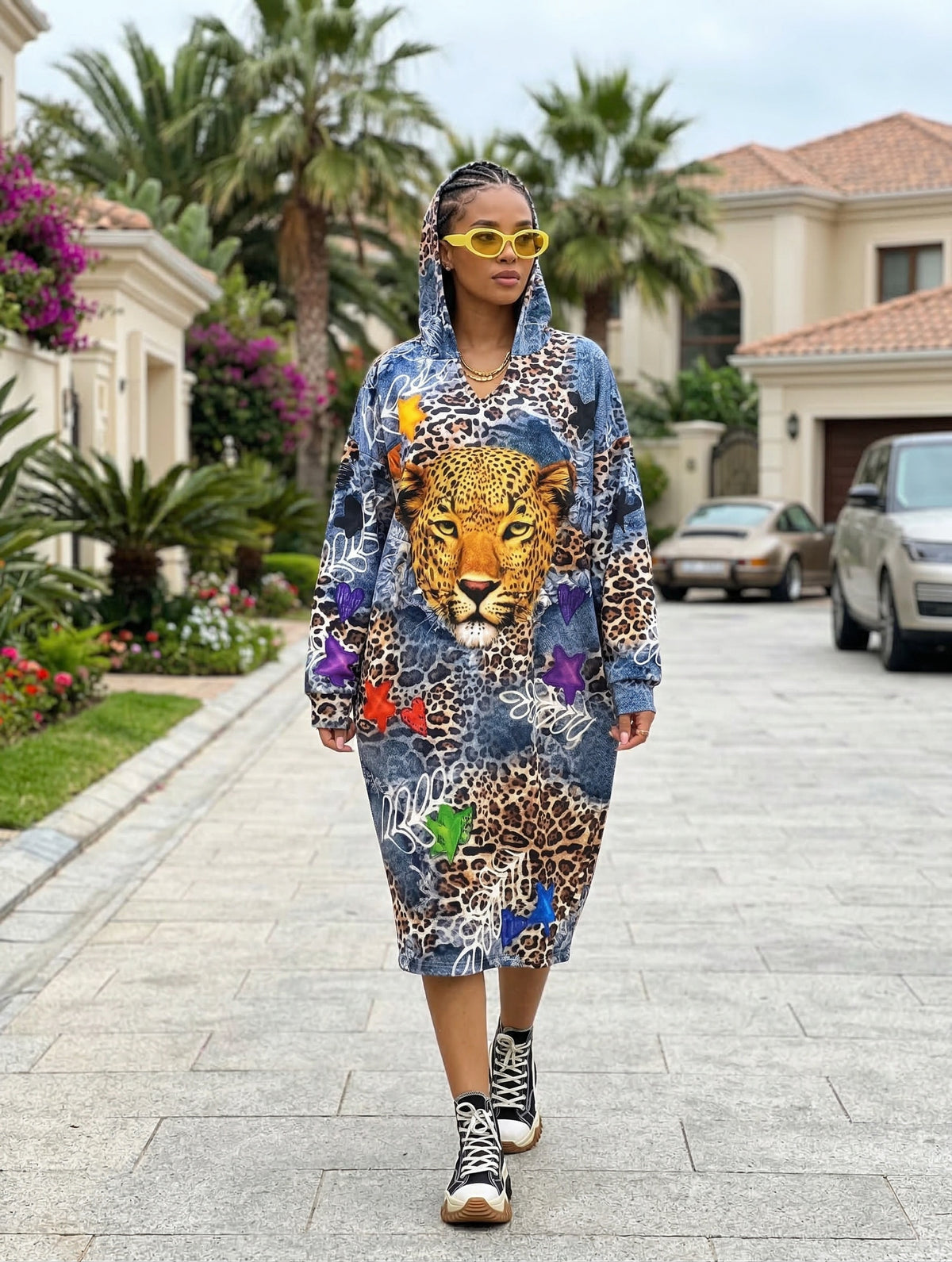 Animal Print Long hoodie shirt