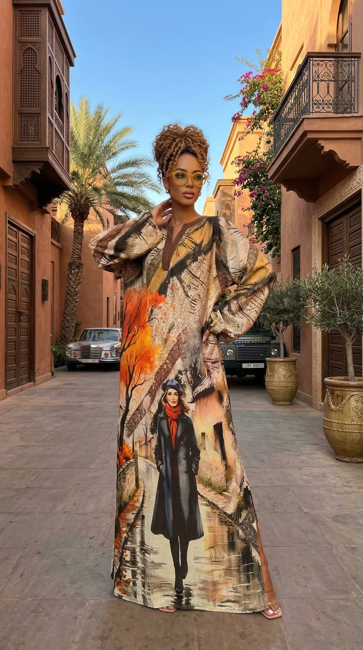 Beige Luxe Portrait Lounge Dress